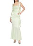 Figure View - Click To Enlarge - NANA JACQUELINE - Ruffle Trim Backless Maxi Dress