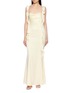 NANA JACQUELINE Ruffle Trim Backless Maxi Dress