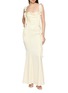 Figure View - Click To Enlarge - NANA JACQUELINE - Ruffle Trim Backless Maxi Dress