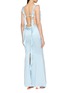 Back View - Click To Enlarge - NANA JACQUELINE - Ruffle Trim Backless Maxi Dress