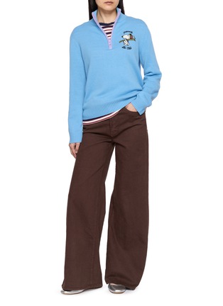 Figure View - Click To Enlarge - CHINTI & PARKER - X Peanuts Snoopy Quarter Zip Wool Cashmere Sweater