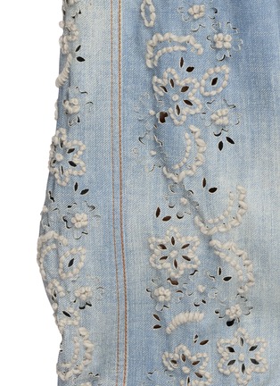  - ERMANNO SCERVINO - Embroidered Cut Out Baggy Light Wash Jeans