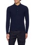 Main View - Click To Enlarge - BRUNELLO CUCINELLI - Long Sleeve Ribbed Cashmere Polo Shirt
