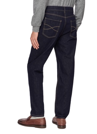 Back View - Click To Enlarge - BRUNELLO CUCINELLI - Straight Leg Cotton Denim Pants