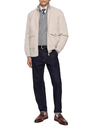 Figure View - Click To Enlarge - BRUNELLO CUCINELLI - Straight Leg Cotton Denim Pants