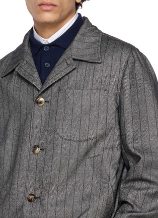  - BRUNELLO CUCINELLI - Pinstriped Chevron Cashmere Silk Jacket