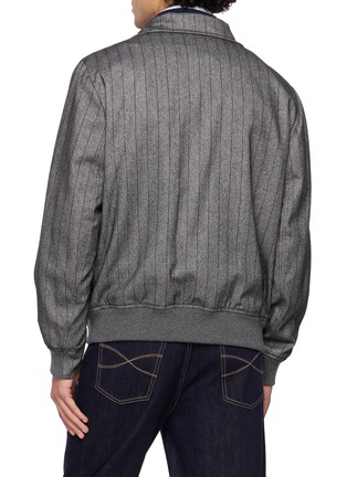 Back View - Click To Enlarge - BRUNELLO CUCINELLI - Pinstriped Chevron Cashmere Silk Jacket