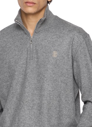  - BRUNELLO CUCINELLI - Half Zip Cashmere Jersey Sweatshirt