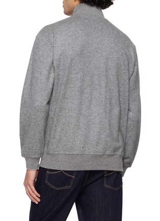 Back View - Click To Enlarge - BRUNELLO CUCINELLI - Half Zip Cashmere Jersey Sweatshirt