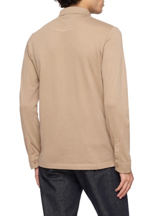 Back View - Click To Enlarge - SUNSPEL - Long Sleeve Riviera Cotton Polo Shirt