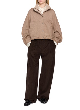 Figure View - Click To Enlarge - BRUNELLO CUCINELLI - High Neck Button Up Jacket