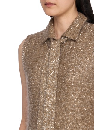  - BRUNELLO CUCINELLI - Scarf Spread Collar Sequin Knit Vest
