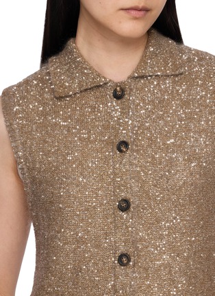  - BRUNELLO CUCINELLI - Scarf Spread Collar Sequin Knit Vest