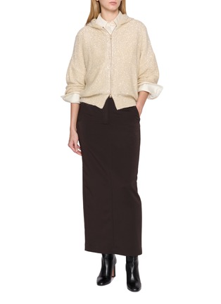 Figure View - Click To Enlarge - BRUNELLO CUCINELLI - Hooded Zip Up Cardigan
