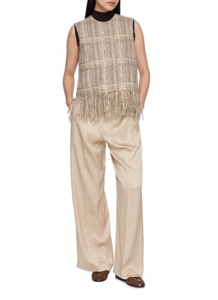 Figure View - Click To Enlarge - BRUNELLO CUCINELLI - Tassle Hem Sleeveless Blouse