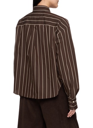 Back View - Click To Enlarge - BRUNELLO CUCINELLI - Striped Point Collar Shirt