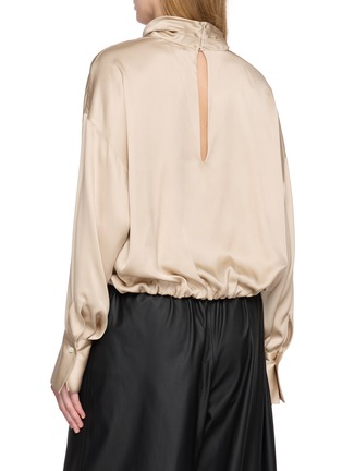Back View - Click To Enlarge - BRUNELLO CUCINELLI - Turtleneck Satin Blouse