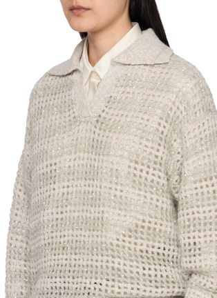  - BRUNELLO CUCINELLI - Spread Collar Open Knit Sweater