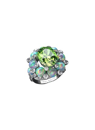 Detail View - Click To Enlarge - MING SONG HAUTE JOAILLERIE - Platinum Tourmaline Opal Diamond Ring
