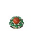 MING SONG HAUTE JOAILLERIE 14K Gold Coral Chalcedonies Diamond RIng
