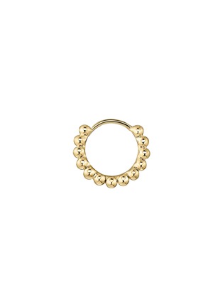 Detail View - Click To Enlarge - MARIA TASH - 14K Gold Granulated Hoop Earring