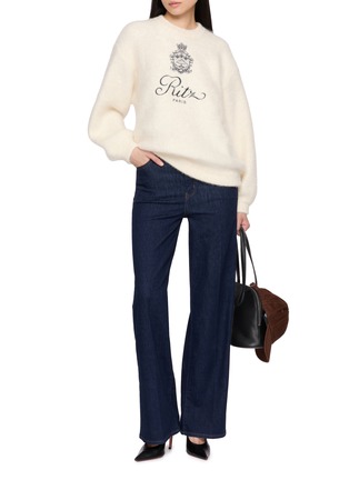 Figure View - Click To Enlarge - FRAME - The Ritz Logo Embroidered Cashmere Knit Sweater