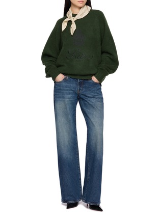 Figure View - Click To Enlarge - FRAME - X Ritz Paris Logo Embroidered Brushed Cashmere Knit Sweater