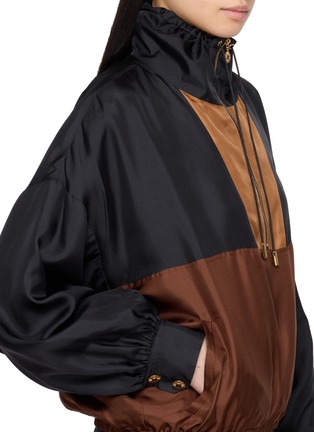  - FRAME - X Ritz Paris Colourblock Half Zip Silk Jacket