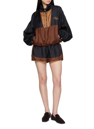 Figure View - Click To Enlarge - FRAME - X Ritz Paris Colourblock Half Zip Silk Jacket