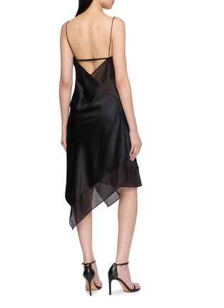 Back View - Click To Enlarge - HELMUT LANG - Handkerchief Asymmetrical Satin Dress