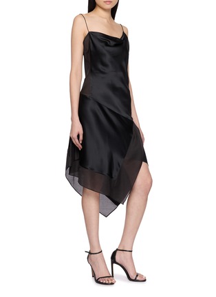 Figure View - Click To Enlarge - HELMUT LANG - Handkerchief Asymmetrical Satin Dress