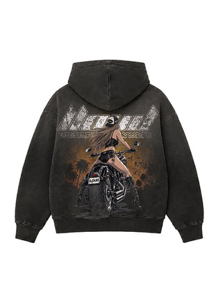 Back View - Click To Enlarge - LLOUD - x Von Dutch Hollywood Moto Girl Zip Hoodie