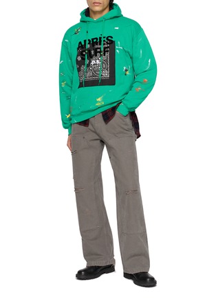 Figure View - Click To Enlarge - APRÈS SURF A.P.S. - Scoiattolo Paint Effect Bandana Patch Hoodie