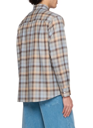 Back View - Click To Enlarge - AURALEE - Chequered Lightweight Wool Shirt