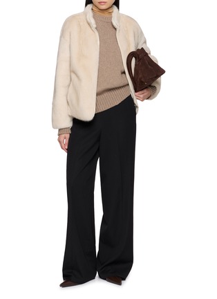 Figure View - Click To Enlarge - KRUF - Reversible Stand Collar Mink Jacket