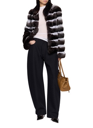 Figure View - Click To Enlarge - KRUF - Stand Collar Chinchilla Jacket
