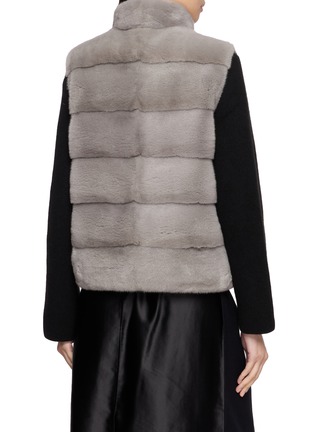 Back View - Click To Enlarge - KRUF - Reversible Stand Collar Mink Vest