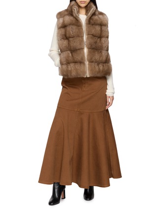 Figure View - Click To Enlarge - KRUF - Sable Fur Zip Up Vest