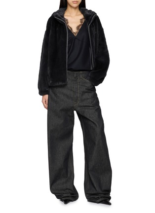 Figure View - Click To Enlarge - KRUF - Mink Furt Hooded Jacket