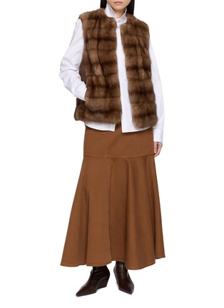 Figure View - Click To Enlarge - KRUF - Round Neck Sable Fur Vest