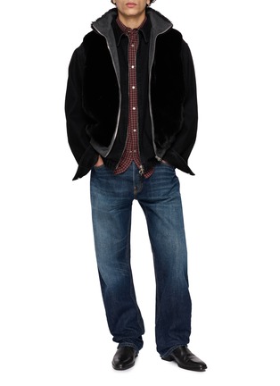 Figure View - Click To Enlarge - KRUF - Reversible Stand Collar Mink Fur Cashmere Vest
