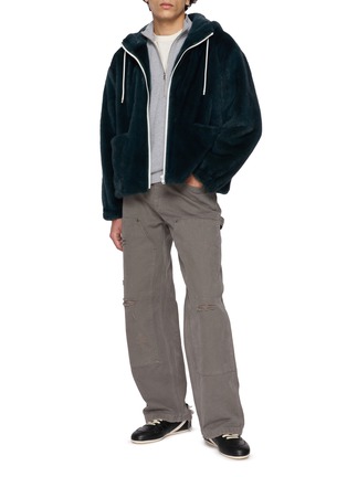 Figure View - Click To Enlarge - KRUF - Hooded Zip Up Mink Fur Jacket