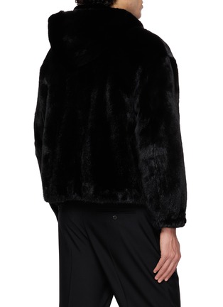 Back View - Click To Enlarge - KRUF - Hooded Zip Pocket Mink Fur Jacket