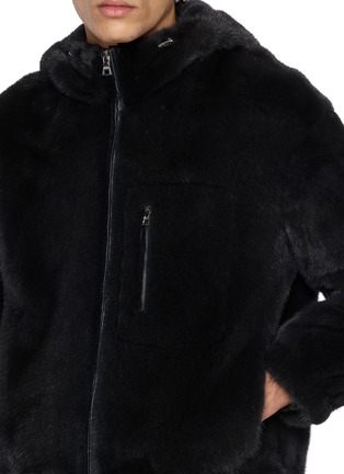  - KRUF - Hooded Zip Pocket Mink Fur Jacket
