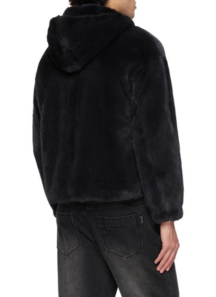 Back View - Click To Enlarge - KRUF - Hooded Zip Pocket Mink Fur Jacket