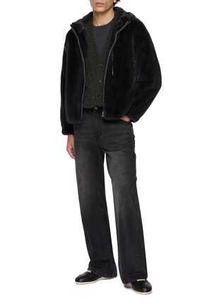 Figure View - Click To Enlarge - KRUF - Hooded Zip Pocket Mink Fur Jacket