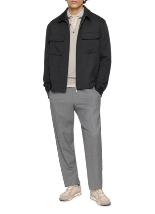 Figure View - Click To Enlarge - ELEVENTY - Contrast Collar Cotton Piqué Polo Shirt