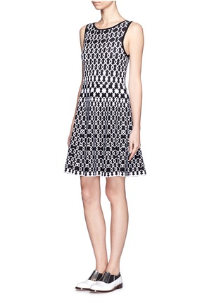 Front View - Click To Enlarge - ALICE & OLIVIA - Jasiey double knit sleeveless flared dress