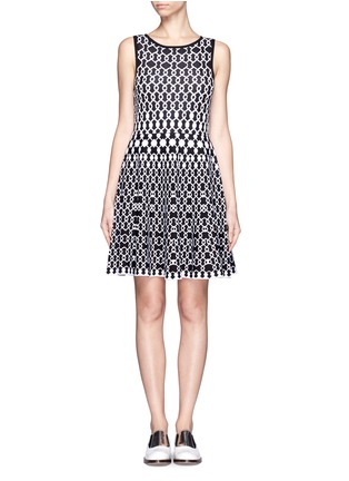 Main View - Click To Enlarge - ALICE & OLIVIA - Jasiey double knit sleeveless flared dress