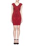 Main View - Click To Enlarge - RVN - Abstract print jacquard body-con dress
